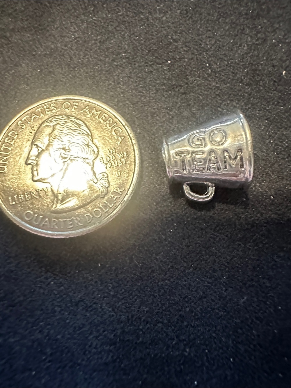 Silver 'Go Team' Megaphone Charm